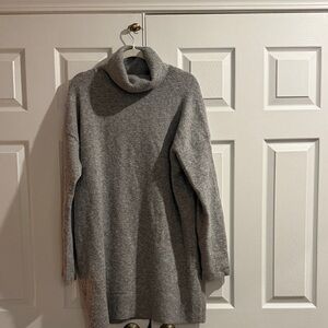 Mango Soft Gray Turtleneck Sweater